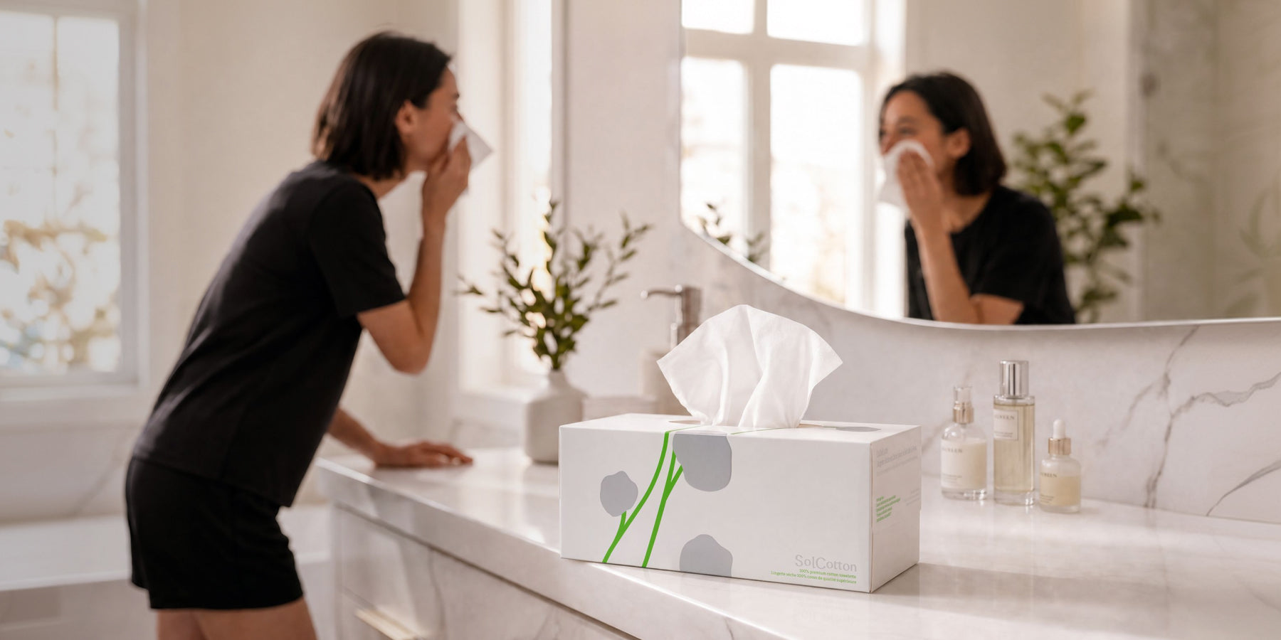 Your companion for every beauty ritual Pure cotton at the heart of your routine
