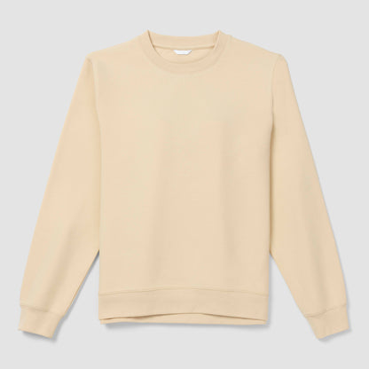 Cream crewneck hoodie with plain background