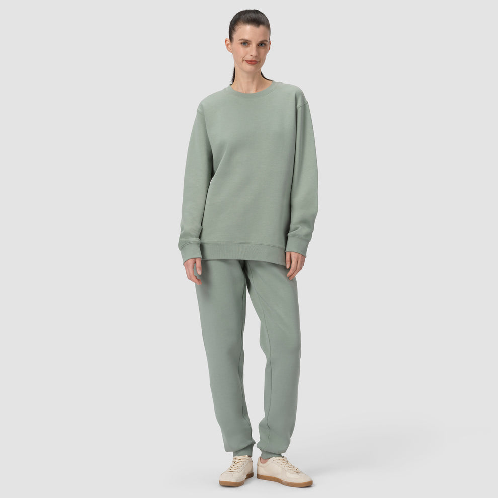 Ensemble coordonné loungewear avec boucles d'oreilles, modèle « Full Feet », loungewear sauge