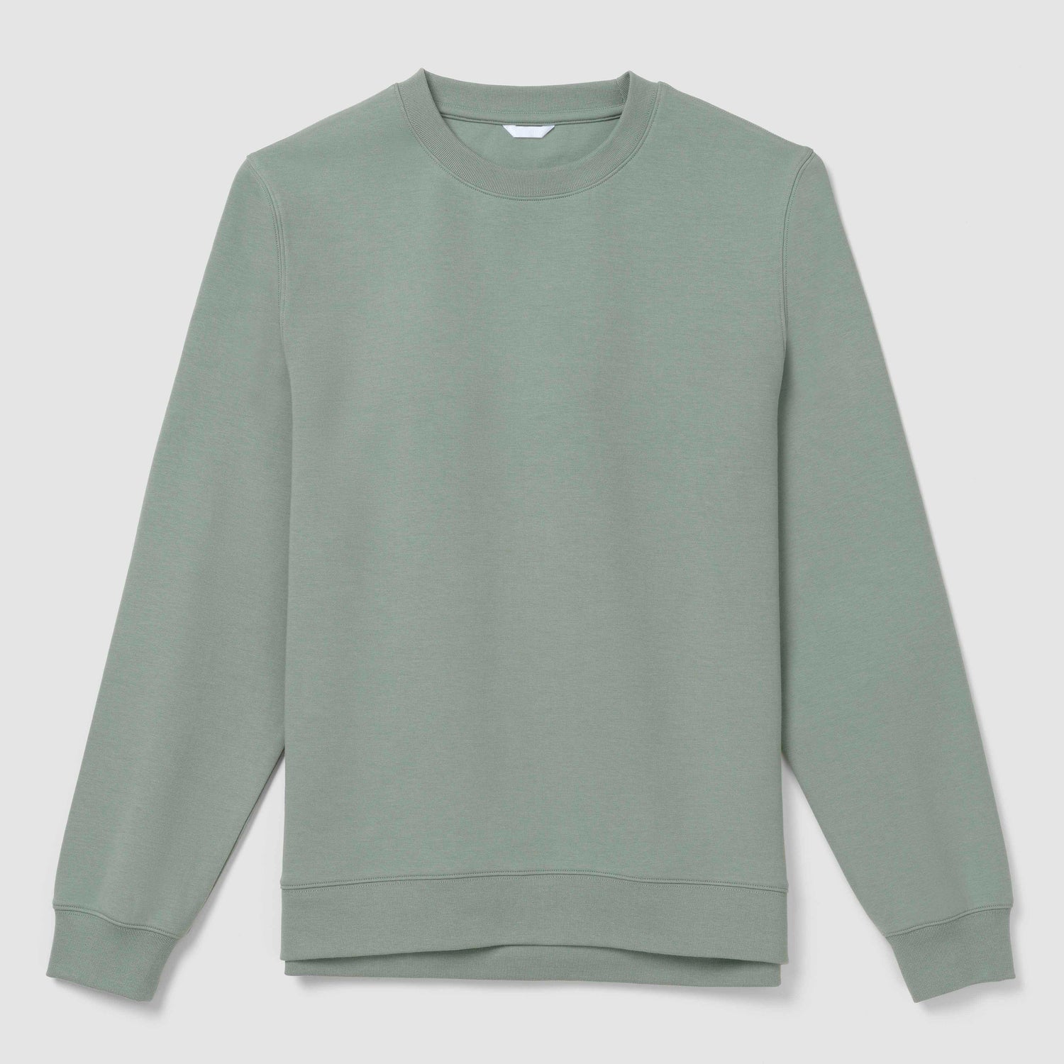 Sage green crewneck hoodie on plain background