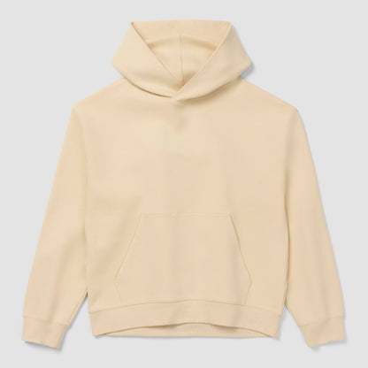 Sweat à capuche crème sur fond gris clair