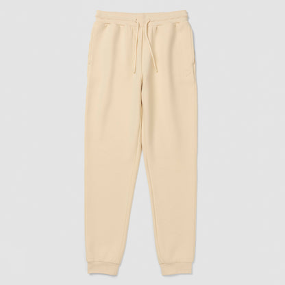 Cream jogge with drawstring in white background