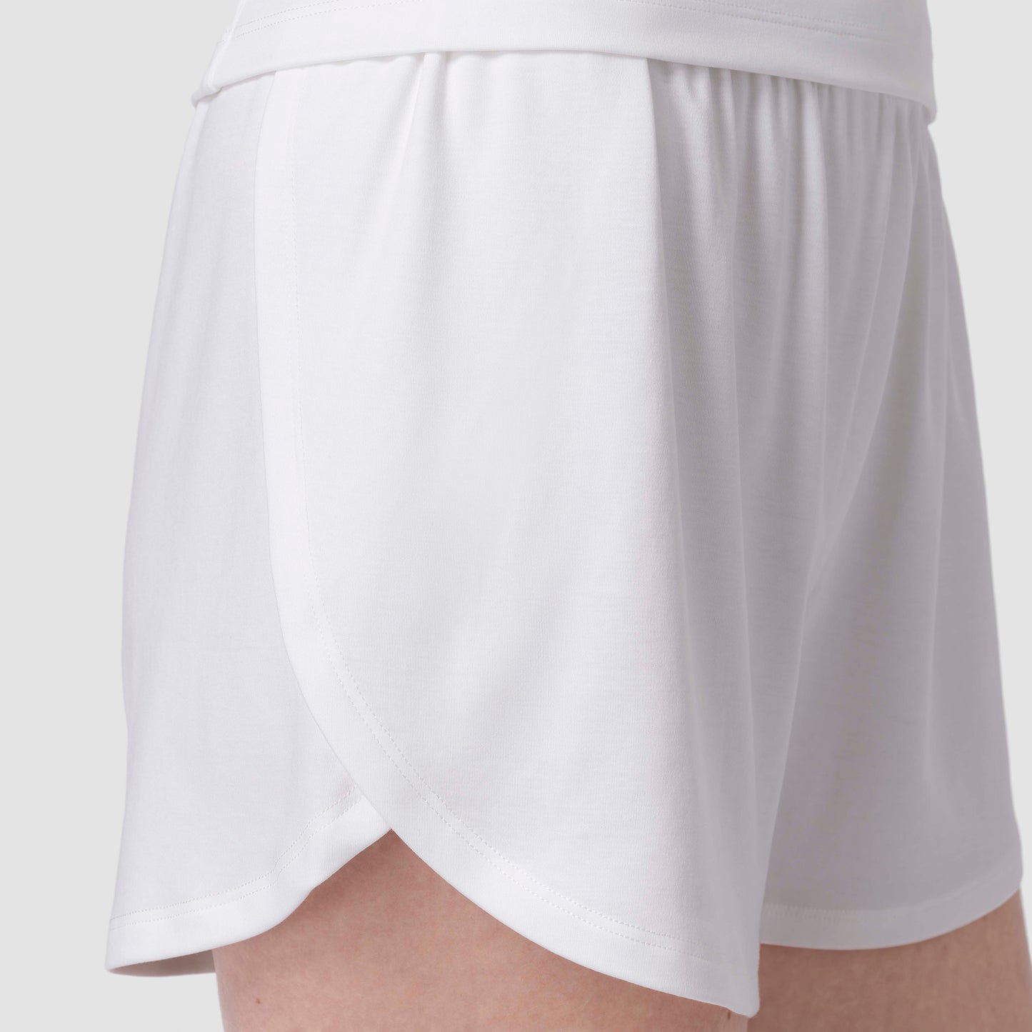 White pajama shorts on a white background
