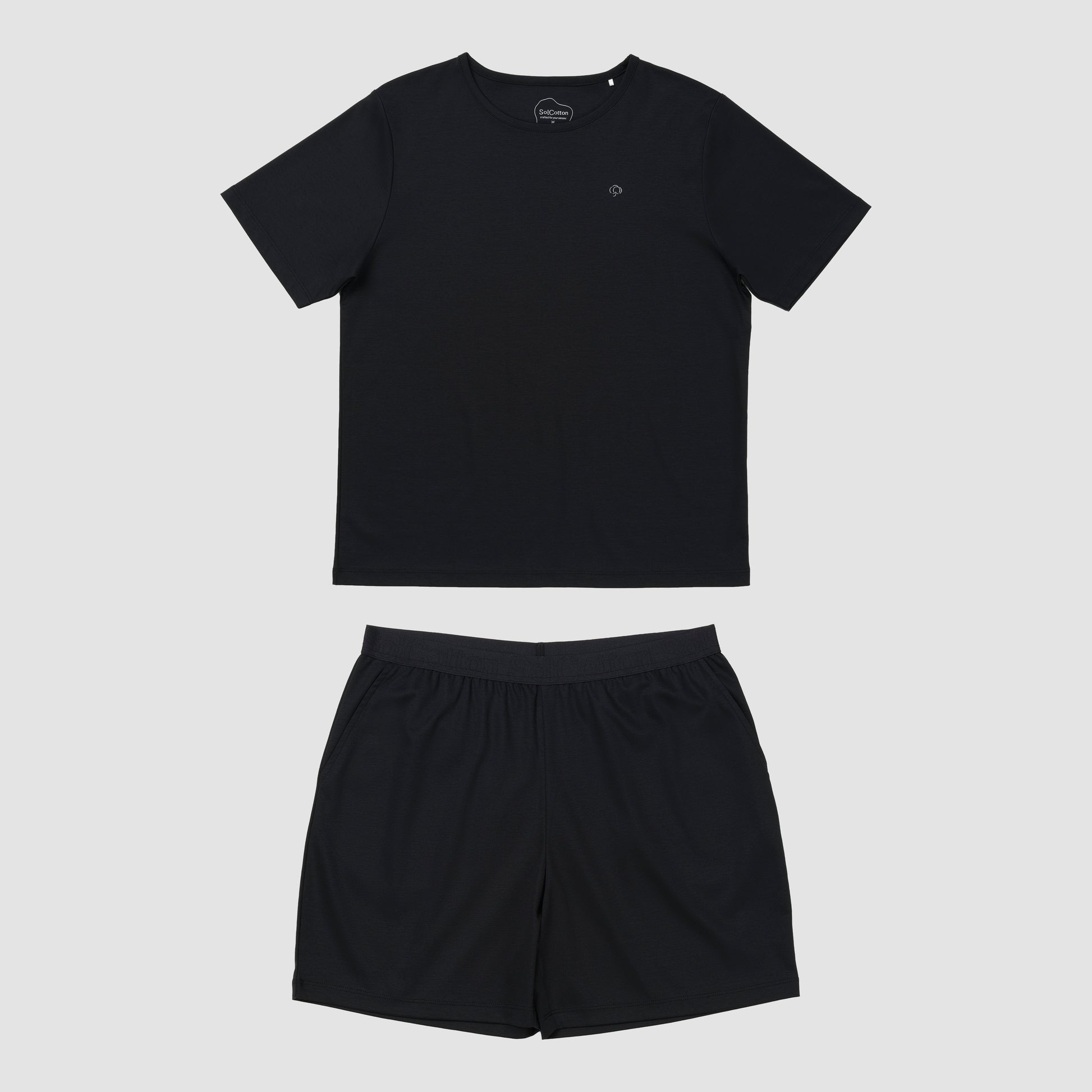 Set of tee and short black pajama