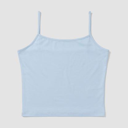 Light blue camisole on a light gray background