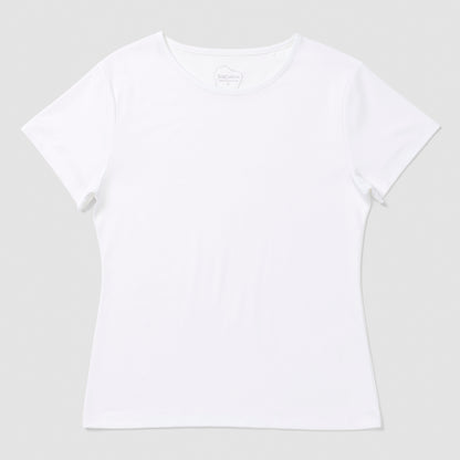 White t-shirt on a light gray background