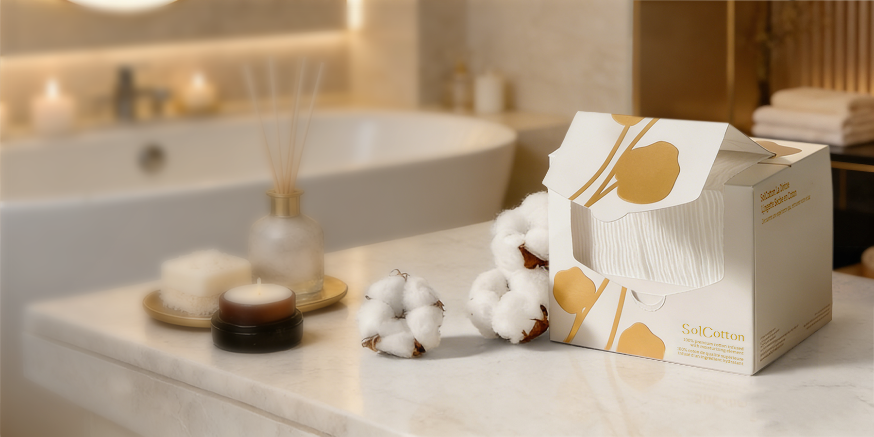 A luxurious cotton touch For refined beauty rituals