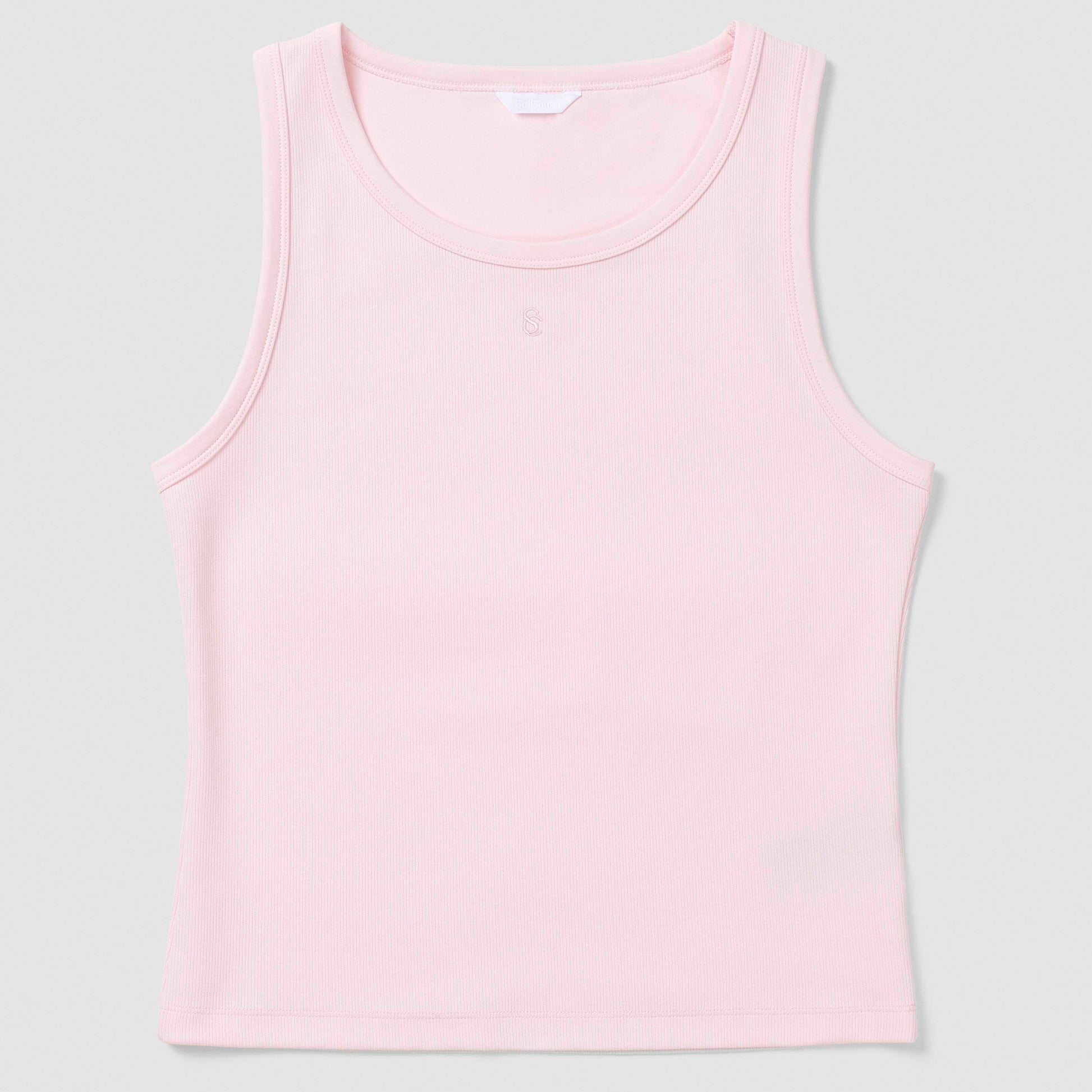 Pink tank top on a light gray background