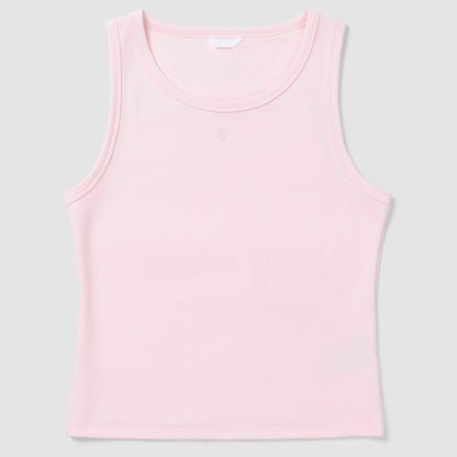 Pink tank top on a light gray background