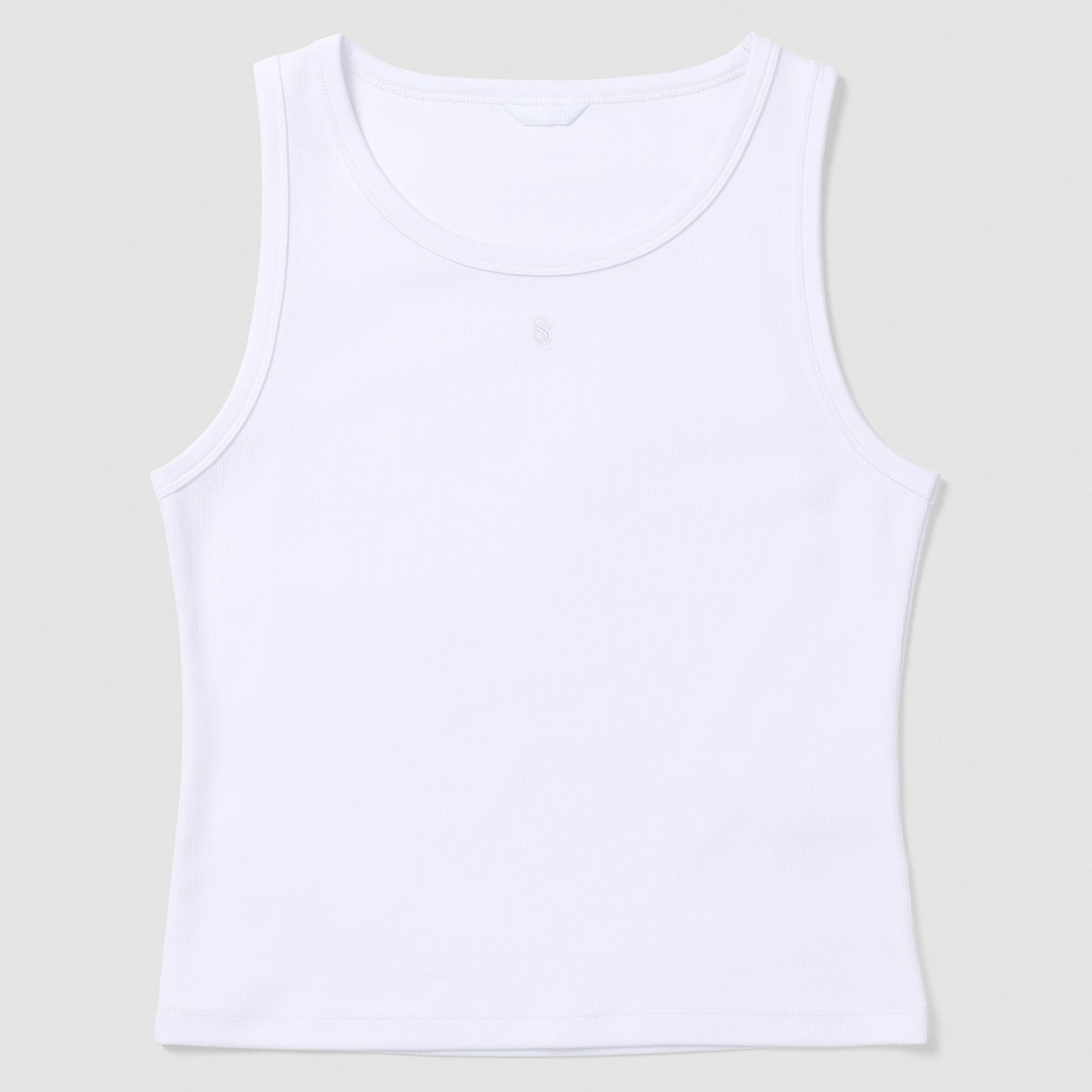 White tank top on a light gray background