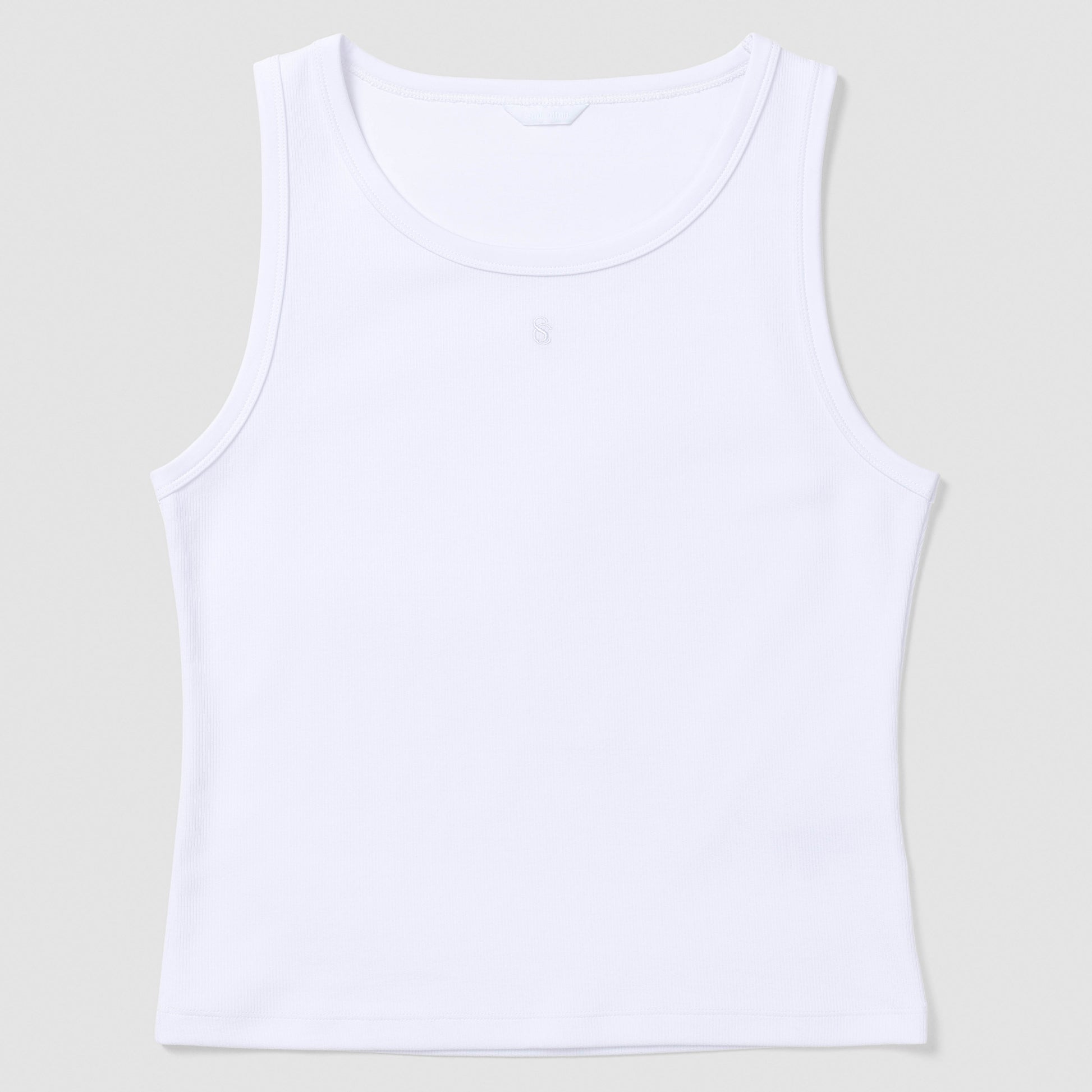 White tank top on a light gray background