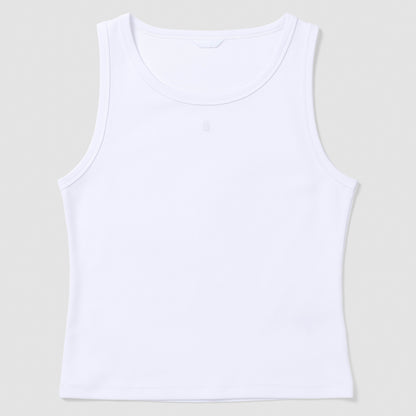 White tank top on a light gray background