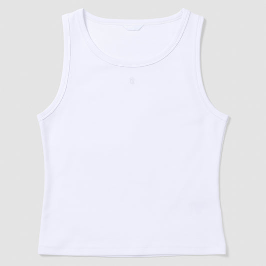 White tank top on a light gray background
