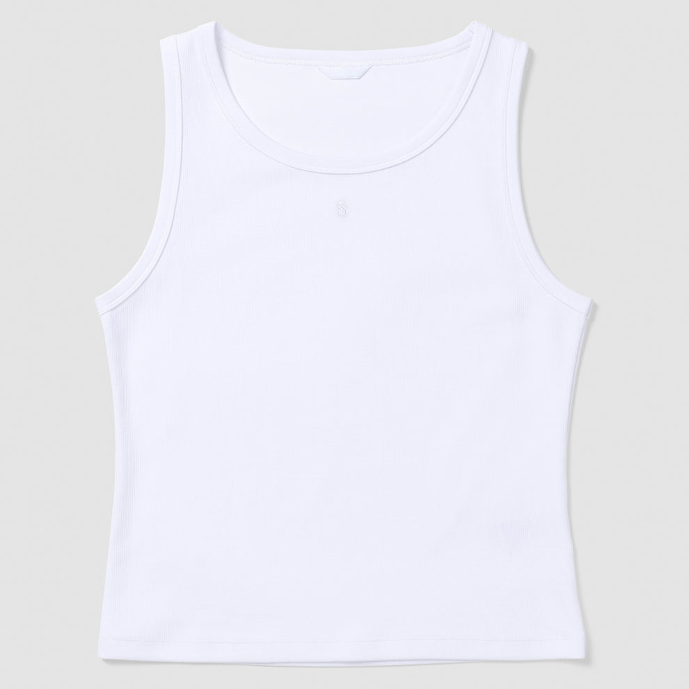 White tank top on a light gray background
