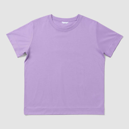 Purple t-shirt on a light gray background
