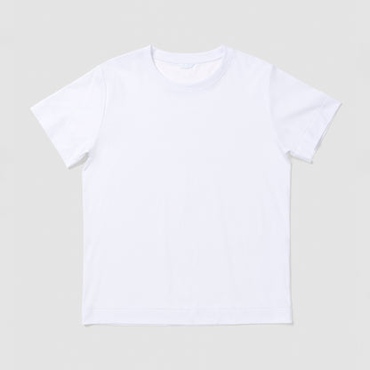 White t-shirt on a light gray background